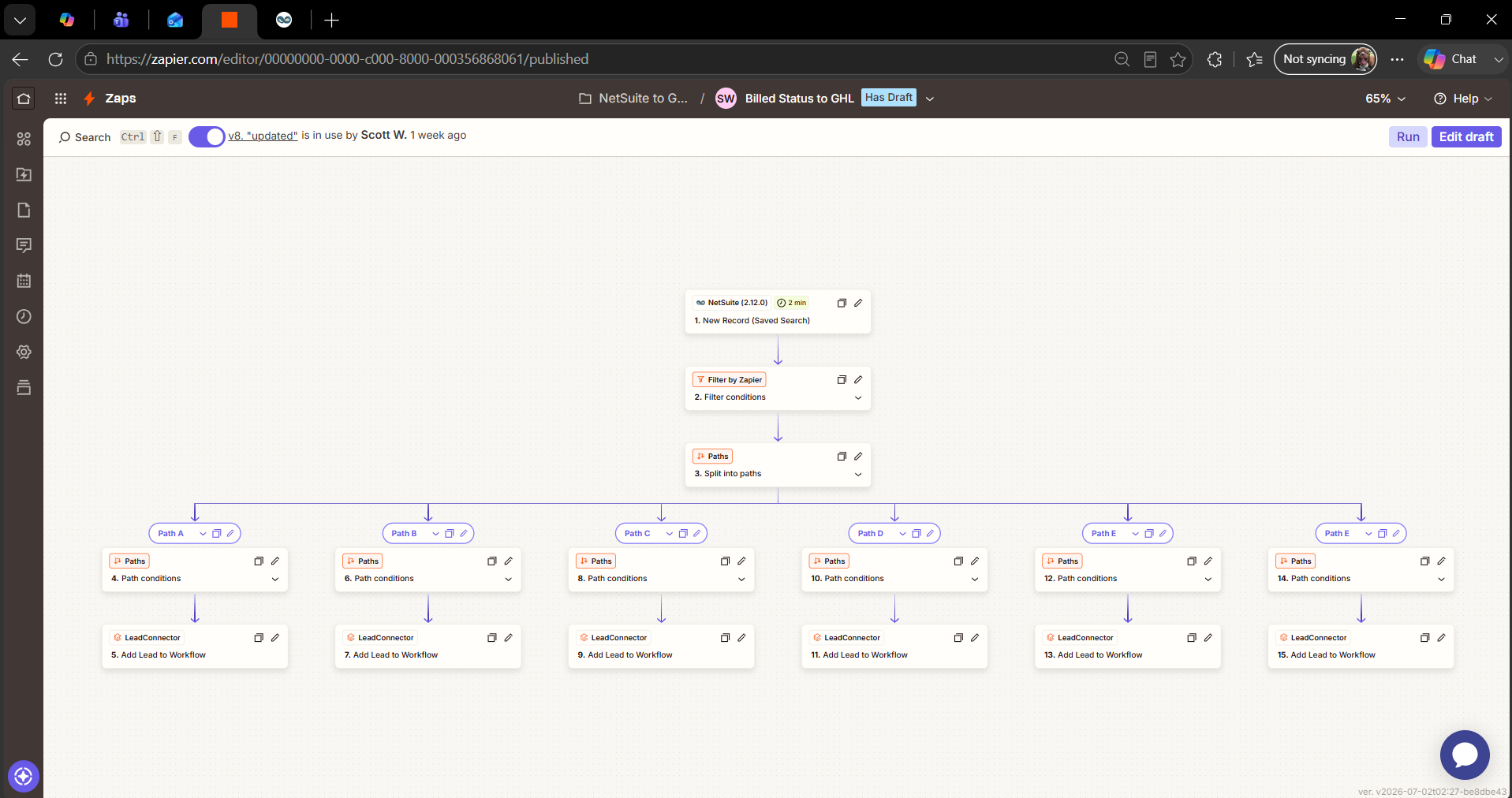 Zapier workflow build